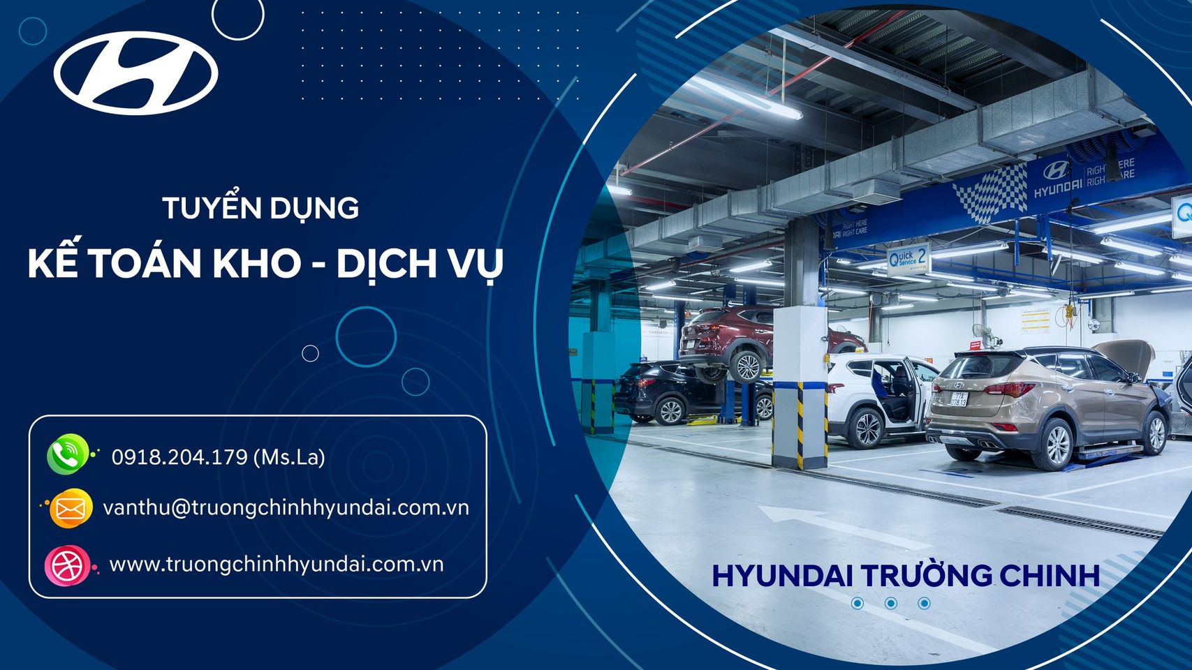 HYUNDAI TRƯỜNG CHINH TUYỂN DỤNG: KẾ TOÁN KHO - DỊCH VỤ Hyundai Trường Chinh tuyển dụng
