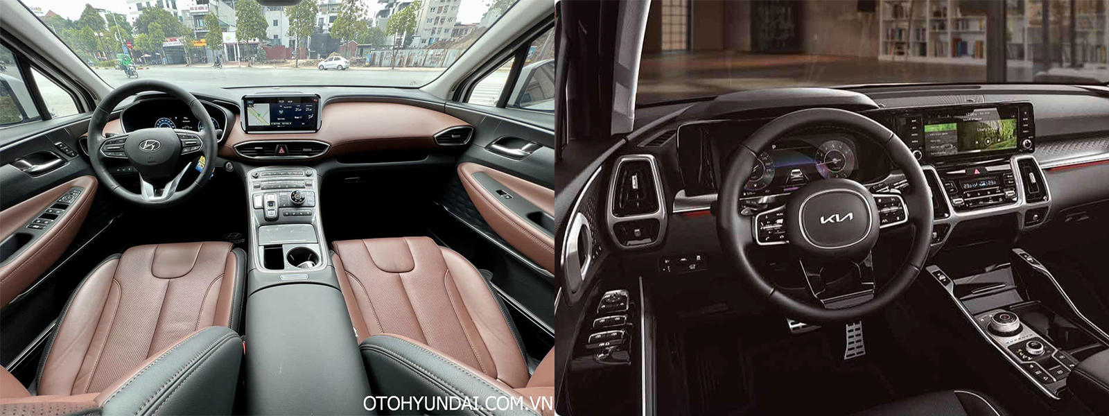 So sánh Hyundai SantaFe và KIA Sorento về thiết kế nội thất