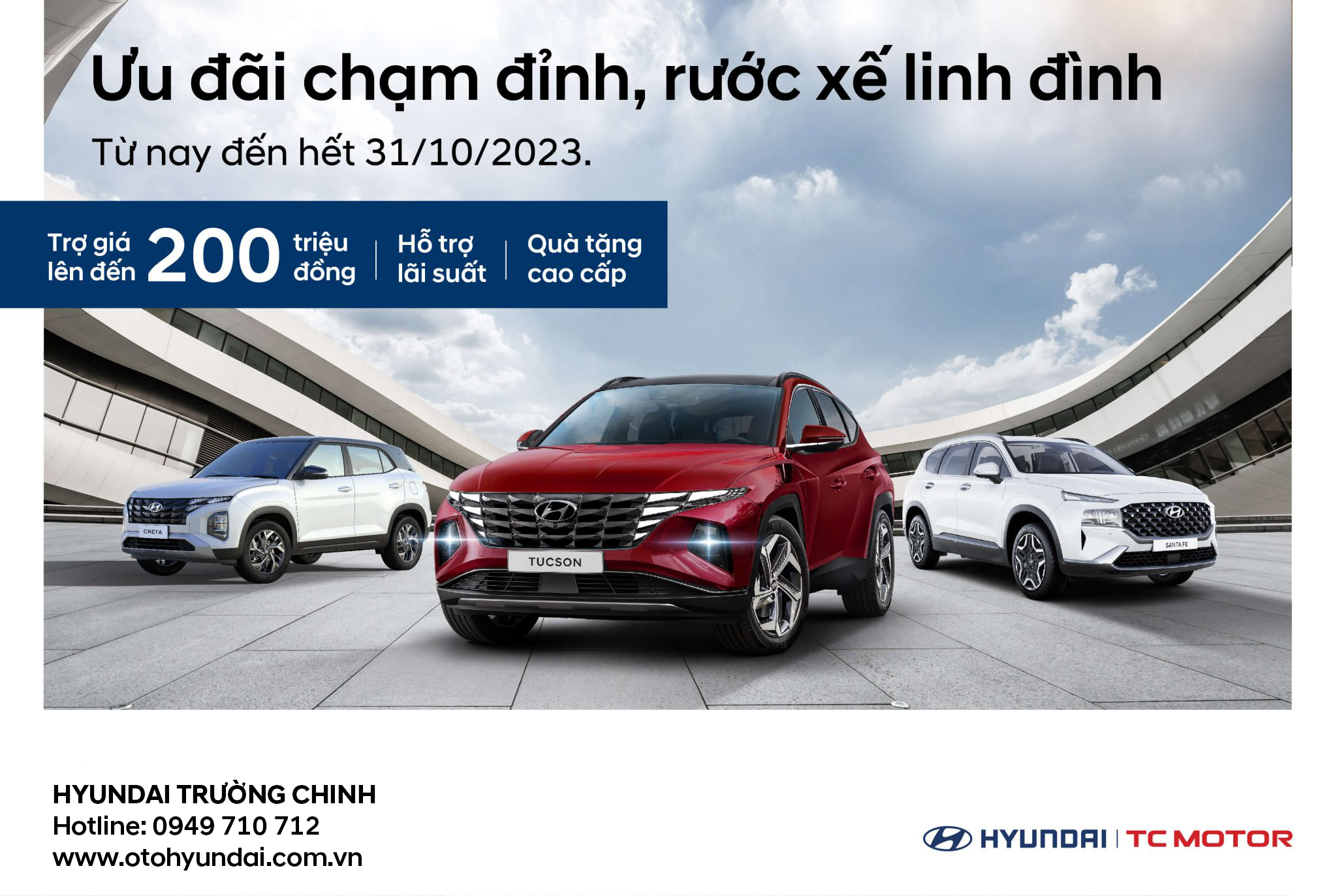 Hyundai Trường Chinh | Nhận ưu đãi hấp dẫn với mức khuyến mãi lên đến 200 triệu đồng khi quý khách mua xe Hyundai trong tháng 10