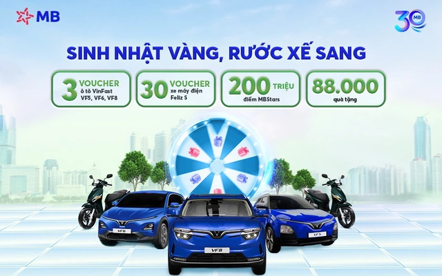 MB triển khai chương trình gửi tiền “Sinh nhật vàng – Rước xế sang” MB triển khai chương trình gửi tiền “Sinh nhật vàng – Rước xế sang”